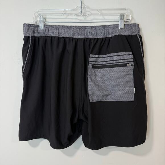 Vuori Men's Trail Shorts Lined Active Running Workout Black Grey 6" - Picture 2 of 6